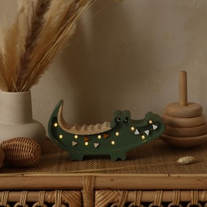 LAMPKA MINI KROKODYL MILITARY GREEN - LITTLE LIGHTS 