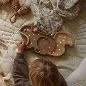 LITTLE LIGHTS - SQUIRREL LAMP CAPPUCCINO WOOD