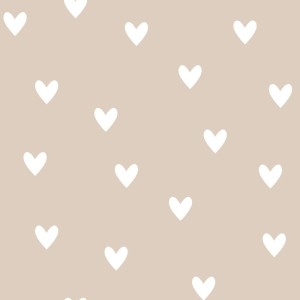 TAPETA SIMPLE HEARTS BEIGE - DEKORNIK