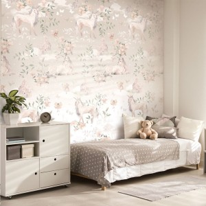 TAPETA DLA DZIEWCZYNKI KRÓLESTWO JEDNOROŻCÓW PATTERN - MALUMI