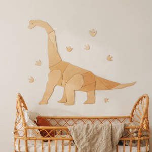Dekoracja ścienna Origami Dinozaur Diplodok do pokoju dziecka – Cut It Now