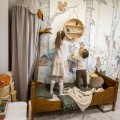 round wooden shelf for kids room
