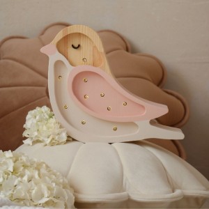 LITTLE LIGHTS - BIRD MINI LAMP STRAWBEARY CREAM