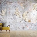 wallpaper with herons for girls room