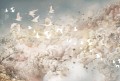 wallpaper for girls room  dream evening white