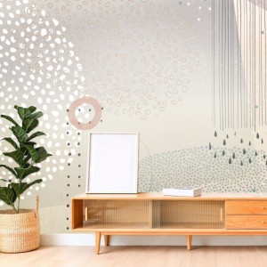 MALUMI - WALLPAPER RAINBOW DOTS NEUTRAL BEIGE
