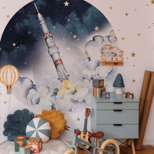 DEKORNIK - WALL STICKER ROCKET IN A CIRCLE 