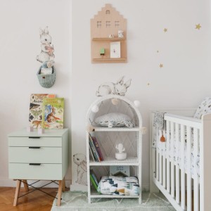 DEKORNIK - WALL STICKER SET WHITE HAPPY RABBITS WONDERLAND