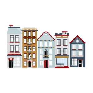 DEKORNIK - WALL STICKER TENEMENT HOUSES LIFE IN THE CITY