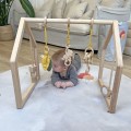drewniany baby gym musztarda