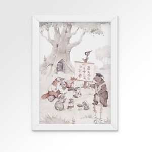 PLAKAT SZKOŁA LEŚNA RÓŻOWY - DEKORILLO