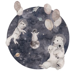 NAKLEJKA KOŁO POLARNY KOSMOS GRANATOWA - DEKORILLO