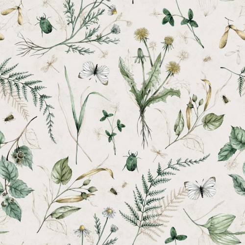 tapeta botaniczna do pokoju dziewczynki