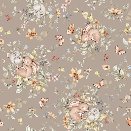 tapeta do pokoju dziecka zwierzaki taupe