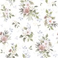 biala tapeta w peonie