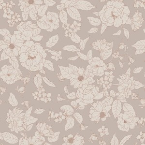 TAPETA RETRO GARDEN BRUDNY RÓŻ - DEKORILLO 
