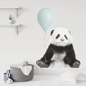 NAKLEJKA MIŚ PANDA Z MIĘTOWYM BALONEM - DEKORILLO