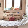 wooden shelf for kids room