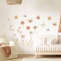 naklejki boho kwiaty do pokoju dziewczynki