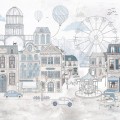 wallpaper tenement house blue