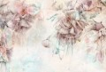 wallpaper for girls big flowers fuchsia pastel