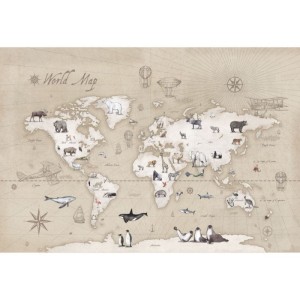 MALUMI - WALLPAPER  MAPS TAUPE