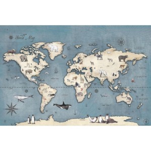 MALUMI - WALLPAPER  MAPS DARK BLUE