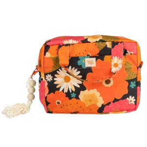 Duża kosmetyczka picnic with flowers black – Moi Mili