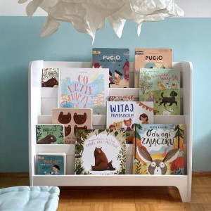 Biblioteczka Montessori dla dzieci Simple bielona