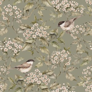 TAPETA BIRDS AND GREEN SPRING - DEKORNIK