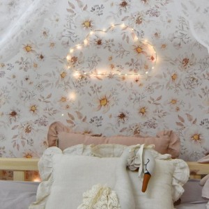 TAPETA DZIECIĘCA KWIATY BOHO - DEKORILLO 
