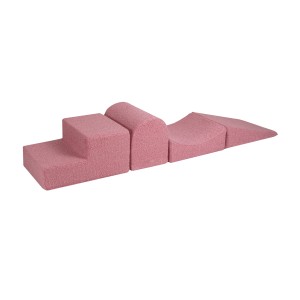 MEOW BABY - 4 ELEMENTOWY PIANKOWY ZESTAW DO ZABAWY BOUCLE RÓŻOWY