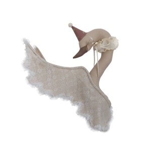 LOVE ME DECORATION - LINEN SWAN BEIGE WITH LACE IN THE CAP