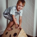 wooden climbing triangle