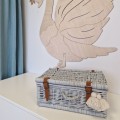 wicker suitcase gray