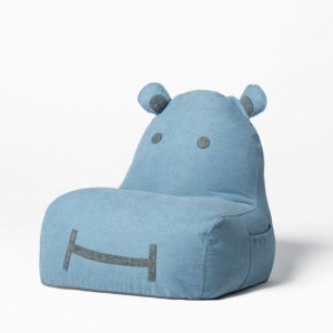 Pufa siedzisko dla dziecka Hippo soft niebieska - The Brooklyn Kids