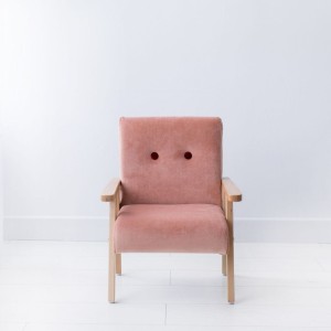 MODELINA HOME - ARMCHAIR FOR CHILDREN LIGHT SALMON PINK VELVET