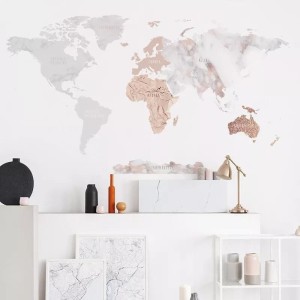NAKLEJKA NA ŚCIANĘ MAPA ŚWIATA DK338 - YOKO DESIGN