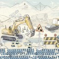 mural for boys construction