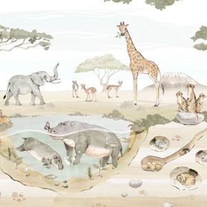 TAPETA DZIECIĘCA MURAL SAFARI - DEKORILLO 