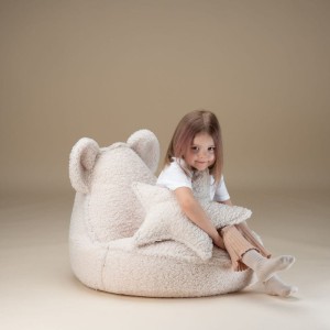 Pufa miś dla dzieci Bear Cream White - Wigiwama