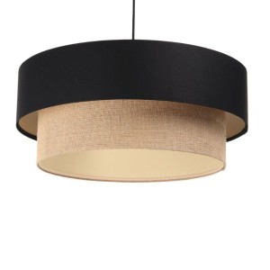 PODWÓJNA LAMPA WISZĄCA BOHO Z CZARNĄ SATYNĄ