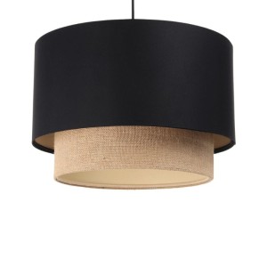 PODWÓJNA LAMPA WISZĄCA BOHO Z CZARNĄ SATYNĄ WYSOKA