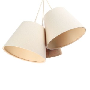 POTRÓJNA LAMPA WISZĄCA DZWONKI BOHO JUTA LEN