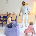 fioletowa pufa do pokoju dziewczynki