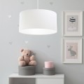 biała lampa wisząca do pokoju dziecka