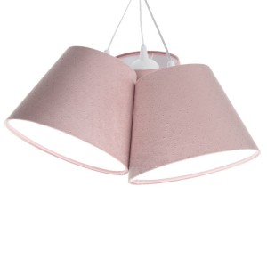 POTRÓJNA LAMPA WISZĄCA DZWONKI JAŚMIN BEBE PIKOWANA PUDROWY RÓŻ