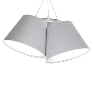 POTRÓJNA LAMPA WISZĄCA DZWONKI JAŚMIN BEBE PIKOWANA SZARA