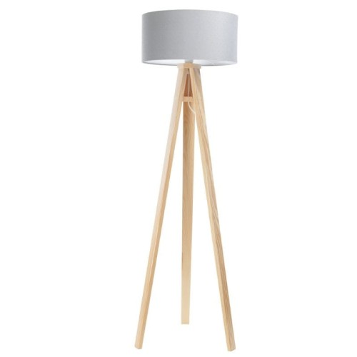 lampa podłogowa welur szara