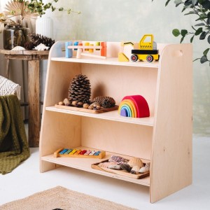 DREWNIANY REGAŁ MONTESSORI WYSOKI M - SKLEJKOVE